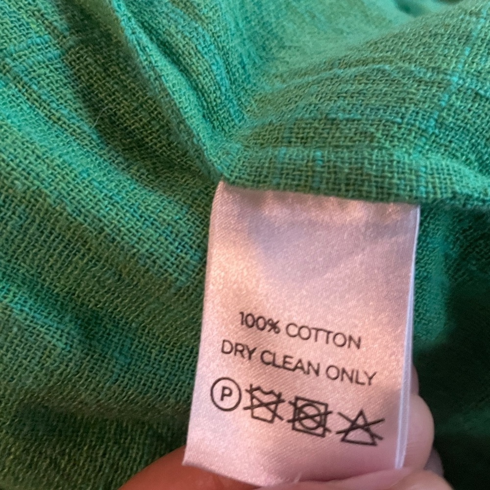 Kalita Tiered Cotton Handmade Green Maxi Dress with Spaghetti Straps + Low Back - Picture 4 of 10